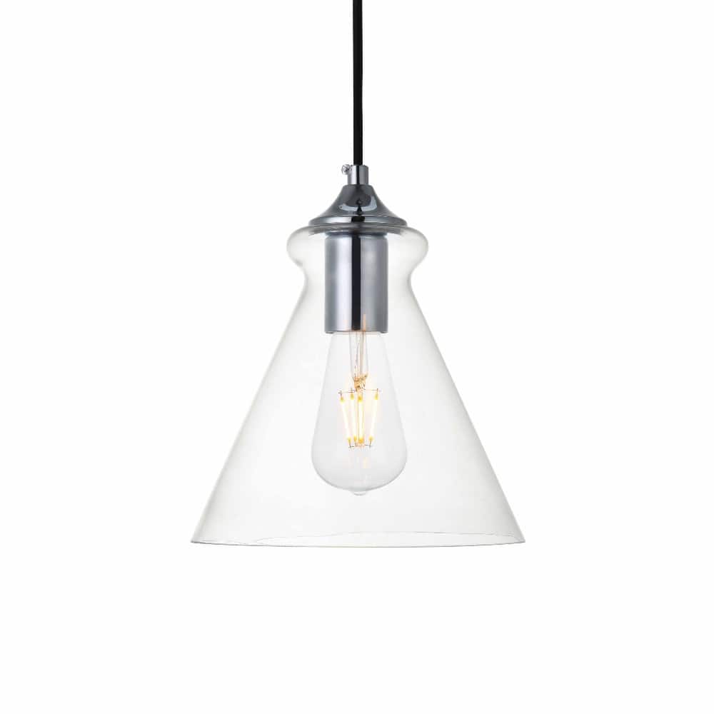Elegant Lighting Destry Single Light 8" Wide Mini Pendant with Clear