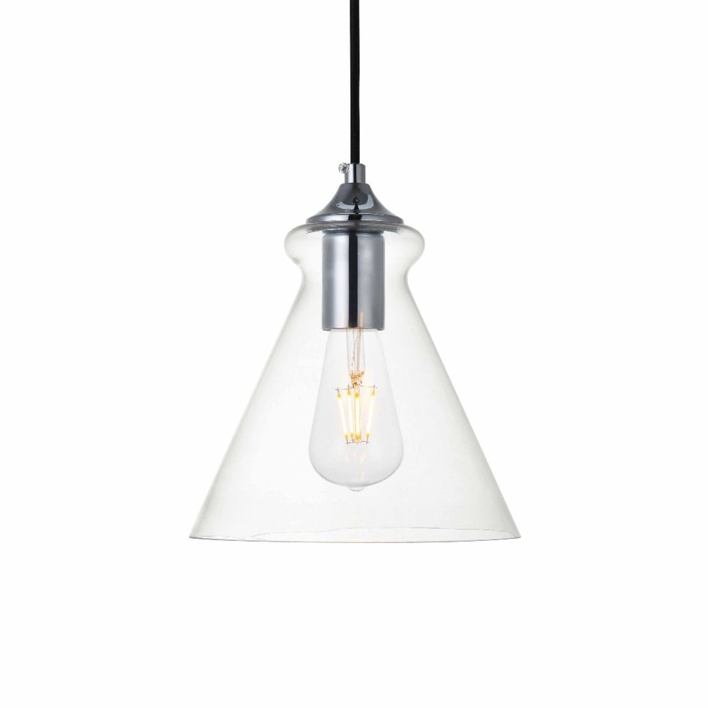 Elegant Lighting Destry Single Light 8" Wide Mini Pendant with Clear