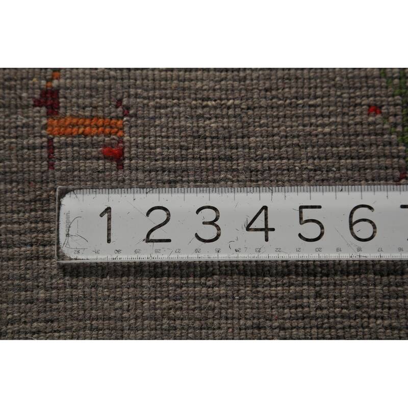 Animals Gabbeh Oriental Area Rug Handmade Wool Carpet - 5'7" x 7'11"