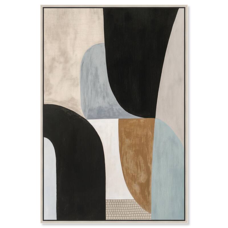 Interlocking Segments I Canvas by Art Remedy - 30" x 45" - Silver