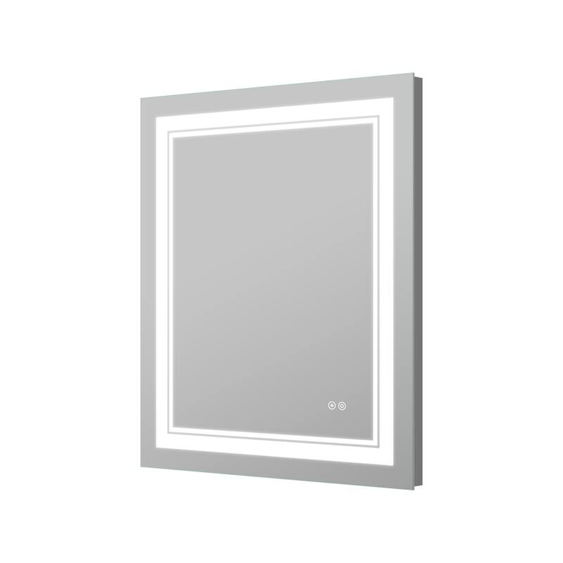 Retangular Wall Mounted LED Bathroom Mirror With Touch Switch Memory Mirror Anti-Fog (Horizontal/Vertical)
