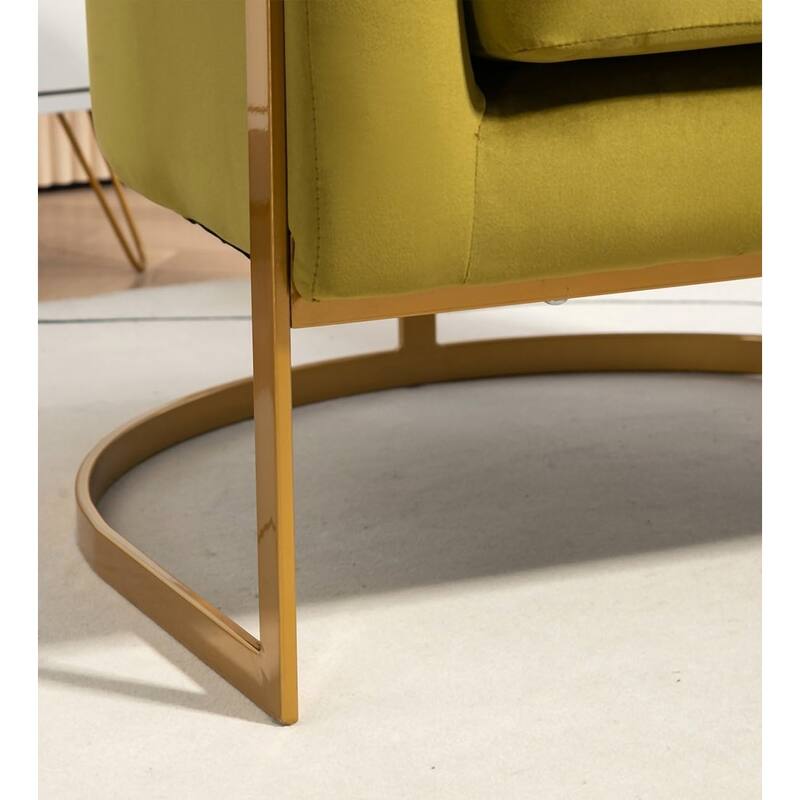 US Pride Furniture Modern Accent Armchair Luxury Gold Frame and Multi-colored Velvet Material Infuse Elegant Flair