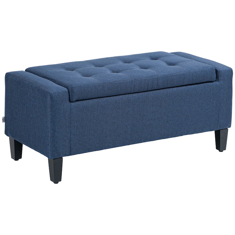 HOMCOM Ottoman Bench Tufted Storage Chest with Flipping Top, 36.25"W x 15.75"D x 15.75"H