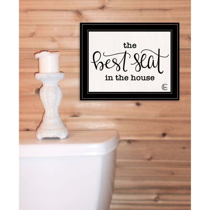 Framed Wall Art - Humorous "The Best Seat in the House", Black Frame