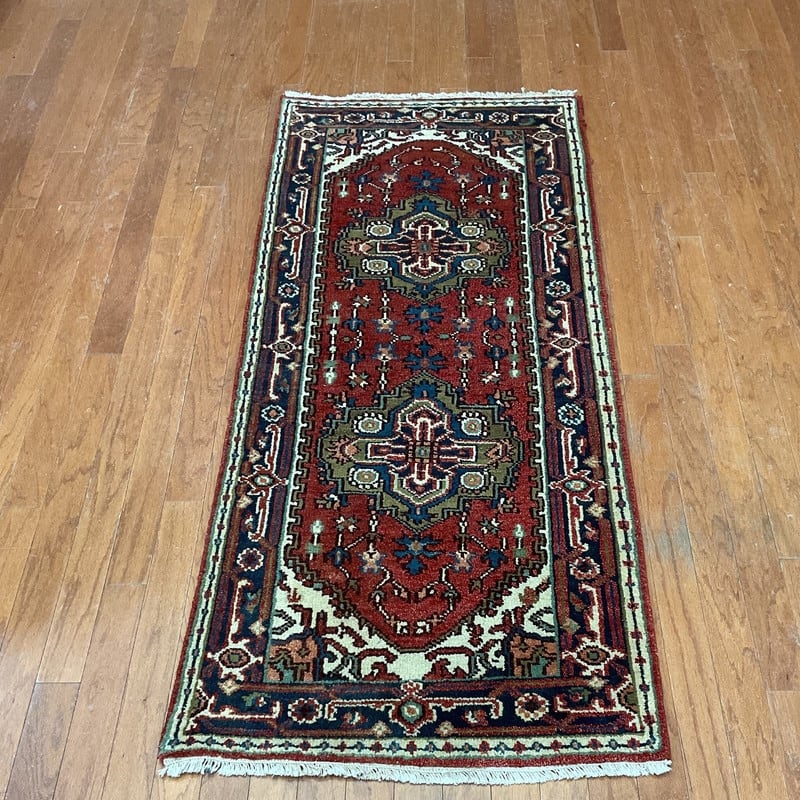 Handmade One-of-a-Kind Heriz Wool Oriental Rug 2'8 x 6'2 - 2.8 x 6.2