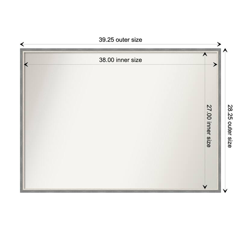 Theo Narrow Non-Beveled Wood Framed Bathroom Vanity Wall Mirror
