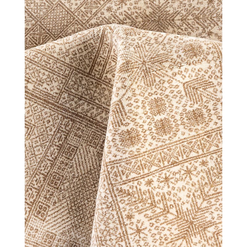 Ikat One-of-a-Kind Hand-Knotted Area Rug, Ivory - 9' 2" x 12' 4"