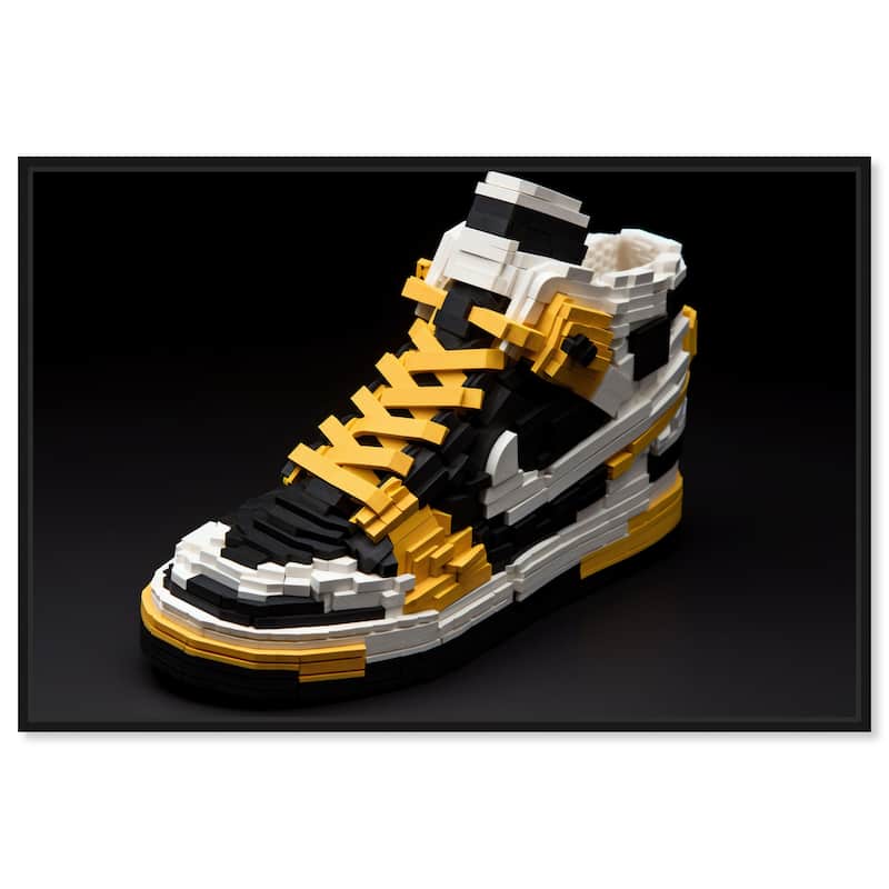 Notoriart Toy Sneaker Black Framed Sneaker 1 Piece Canvas Wall Art - 25 x 17 - Black