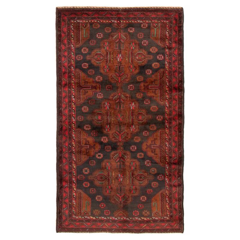 Teimani Black, Brown Rug 3'7" x 6'9" - 3'7 x 6'9 - Black/ Brown - 3'7 x 6'9