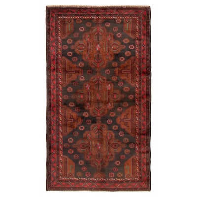 Teimani Black, Brown Rug 3'7" x 6'9" - 3'7 x 6'9