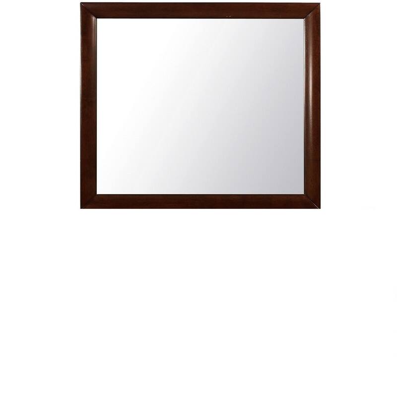HomeRoots 35" Black Wood Framed Accent Mirror