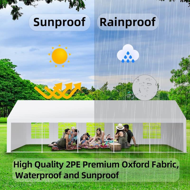 Outdoor Wedding Canopy Tents for Parties with Removable Sidewalls & 3 Storage Bags, Waterproof Gazebo Shelter
