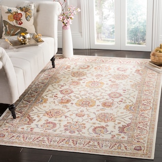 SAFAVIEH Sevilla Aqila Traditional Oriental Viscose Rug - Ivory/Multi - 4' x 5' 7"