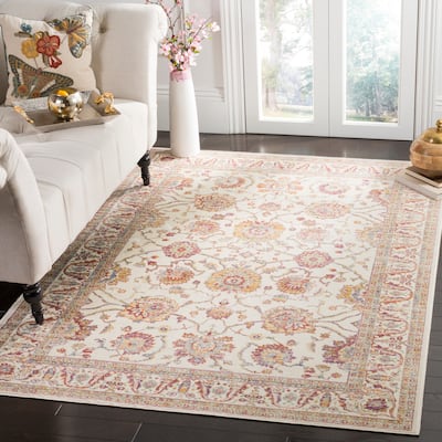 SAFAVIEH Sevilla Aqila Traditional Oriental Viscose Rug - Ivory/Multi - 4' x 5' 7"