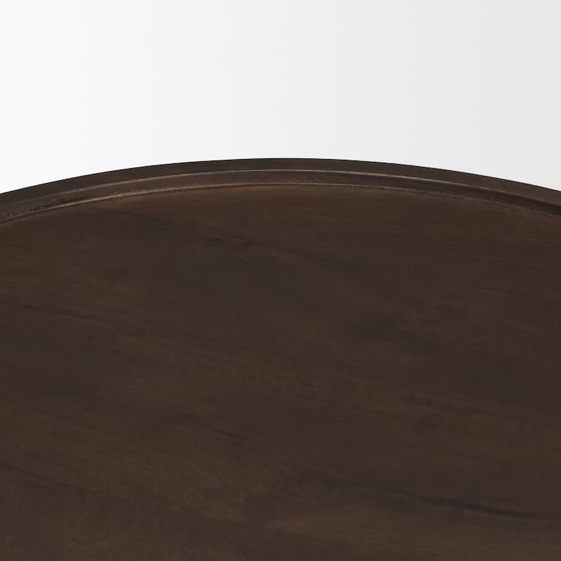 Cayson Dark Brown Sculptural Round Accent Table