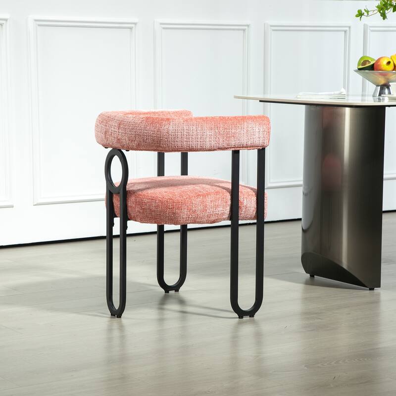 Fabric Upholstered Kitchen Side Dining Chair with Cushion, Backrest, Non Slip Feet for Dining Room Kitchen Living Room Bedroom