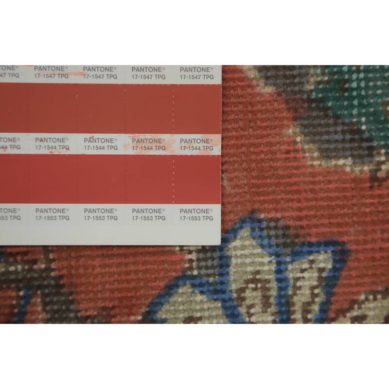 Hand Knotted Oriental 100% Wool Carpet Traditional Floral Oranges & Rust Tabriz Area Rug - 9' 9'' X 6' 4''