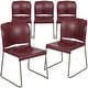 preview thumbnail 22 of 88, 5 Pack 880 lb. Capacity Full Back Contoured Sled Base Stack Chair - 23.75"D x 19.5"W x 32"H Burgundy