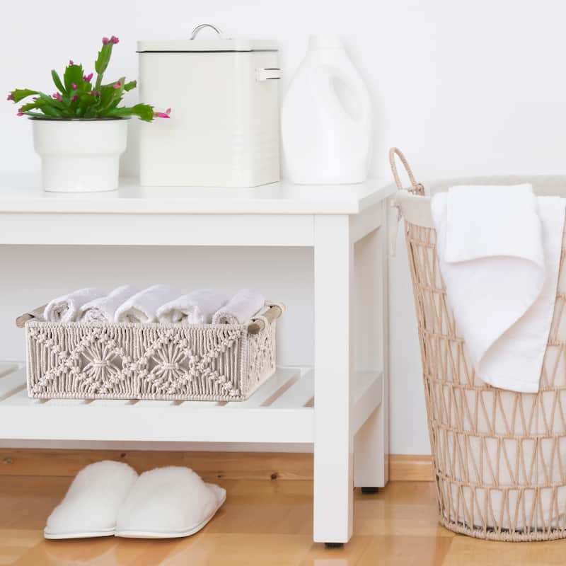 Sorbus Storage Wicker Baskets - Set of 3 - 13.5 x 6.75 x 4