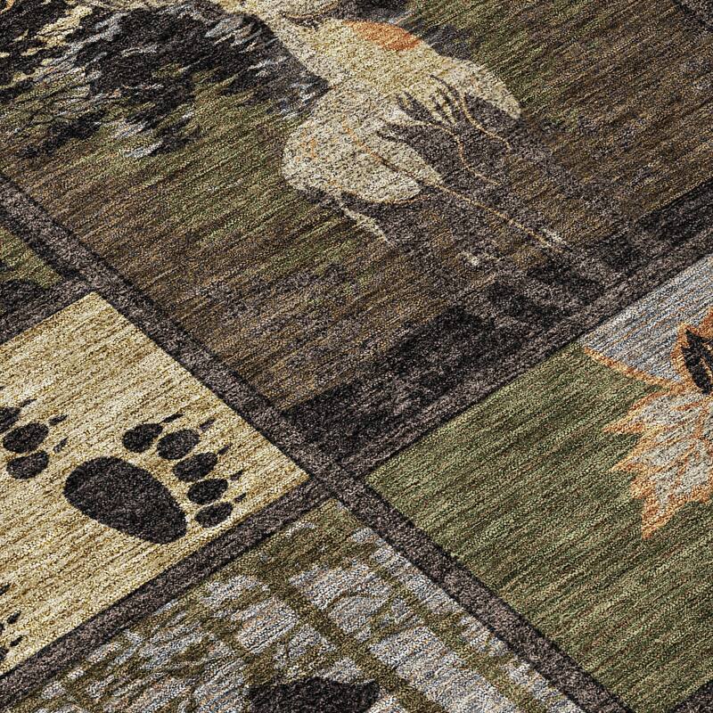 Machine Washable Indoor/ Outdoor Lodge Impressions Chantille Rug