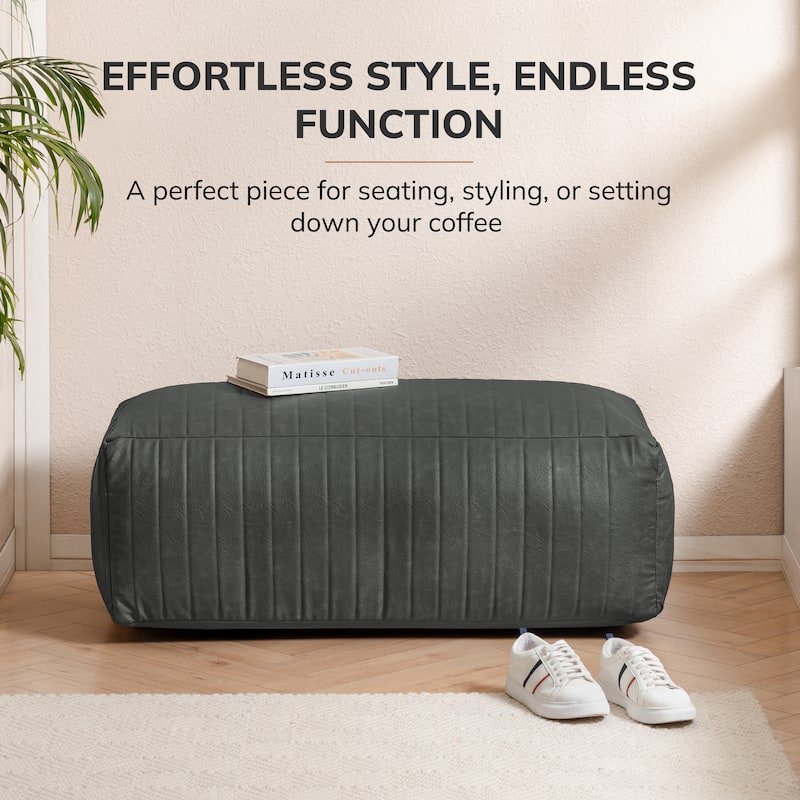 Jani Footrest Bench Ottoman Pouf - Handcrafted for Seating, Footrest, Home Decor for Living Room, Bedroom Pouf