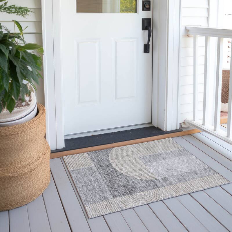 Machine Washable Indoor/ Outdoor Chantille Modern Deco Rug