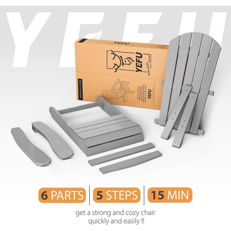 WINSOON All Weather HIPS Outdoor Plastic Adirondack Chairs