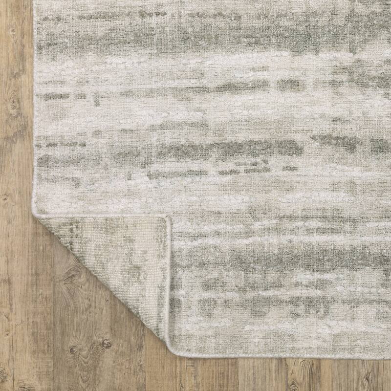Cameryn Textural Distressed Stripe Beige/ Green Area Rug