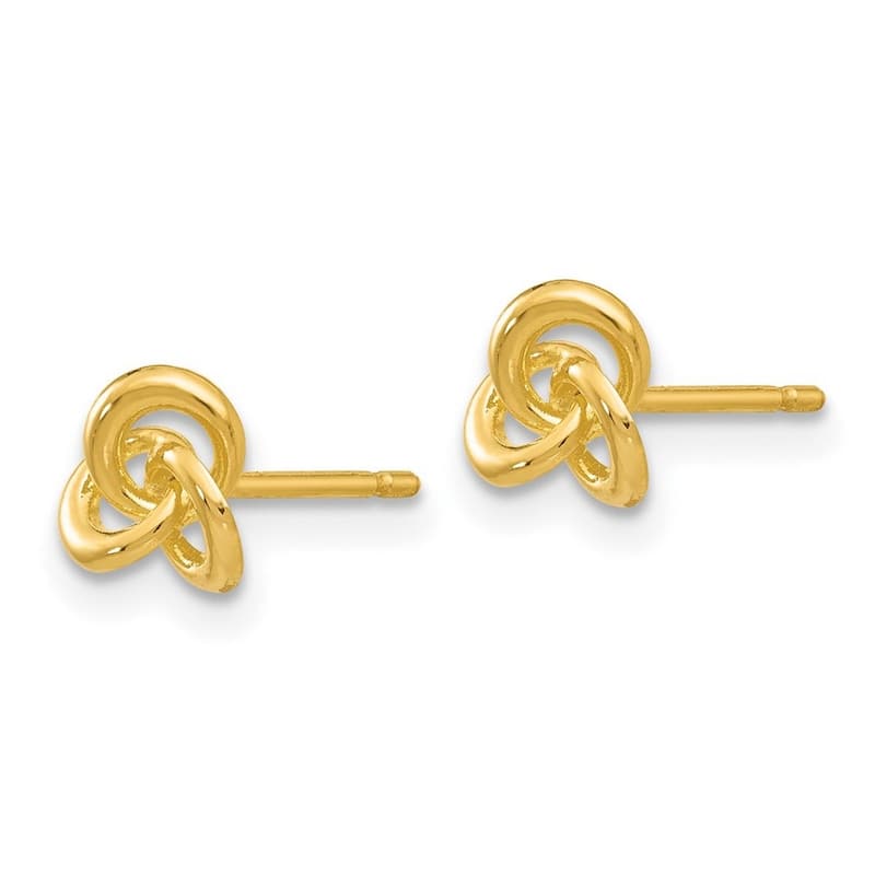 Curata 14k Yellow Gold 5mm Polished Celtic Love Knot Post Earrings