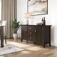 preview thumbnail 1 of 16, WYNDENHALL Freemont SOLID WOOD 54 inch Wide Transitional Sideboard Buffet - 17" D x 54" W x 30" H Dark Tobacco Brown