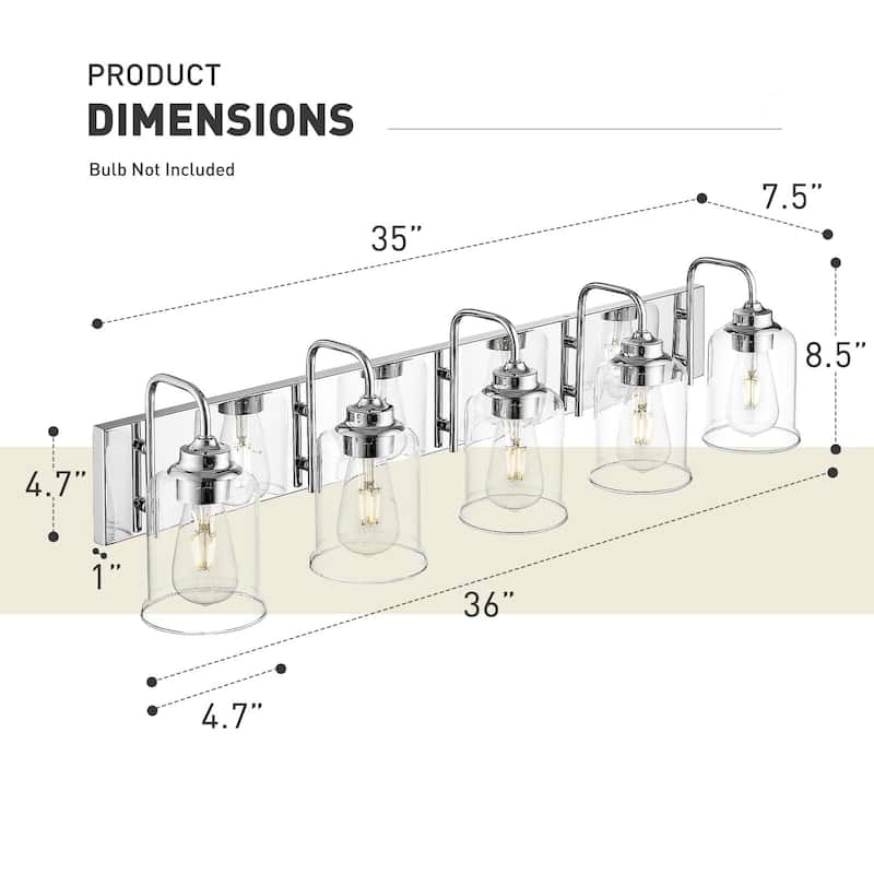 3/4/5/6-Light Modern Vanity Lights Over Mirror for Bathroom