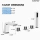 preview thumbnail 20 of 39, Roman Tub Faucet with Handheld Shower 3-Handle Deck Mount Bathtub Faucet Set
