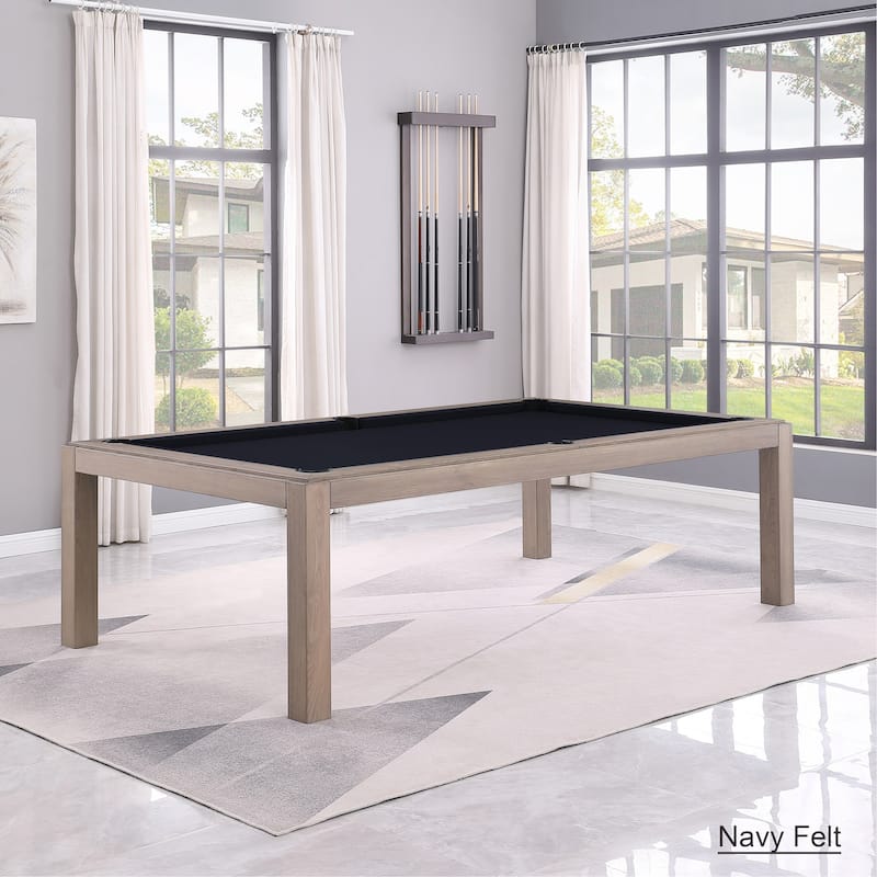 Olivia GreyWash Ash 7ft Billiard Slate Pool Table with dining top - Brown/Red