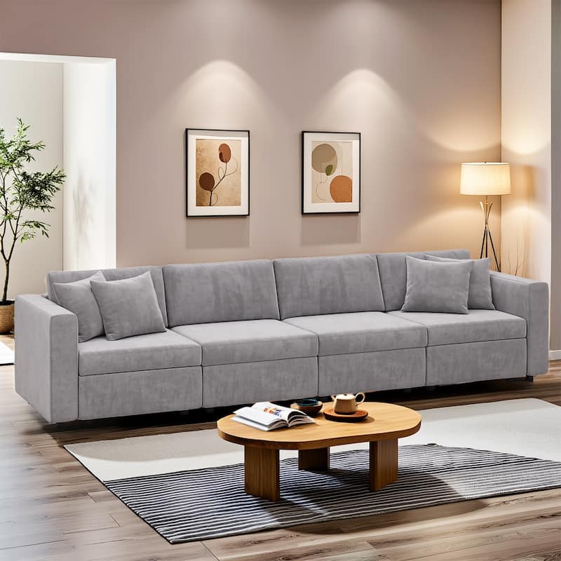 Pocassy Cloud Sectional Couch Upholstered Velvet Couches