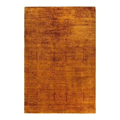 Contemporary Overdyed Wool Hand Knotted Area Rug - 6' 0" x 8' 8"