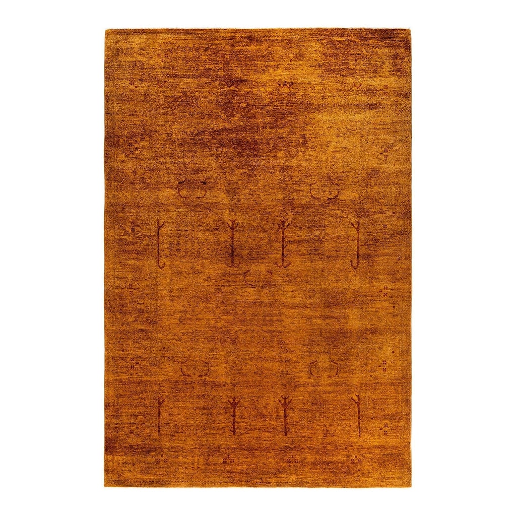 Contemporary Overdyed Wool Hand Knotted Area Rug - 6' 0" x 8' 8"