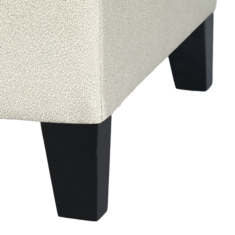 Adeco Rectangular Storage Ottoman Faux Leather Bench Lift-top Footrest