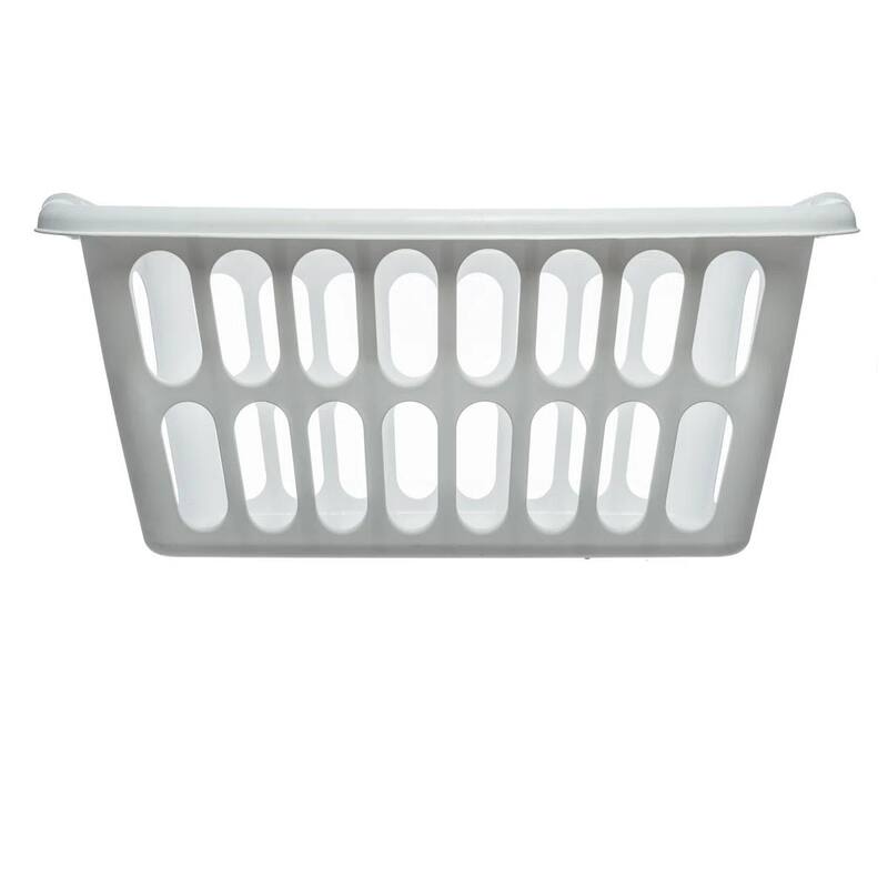 1.5 Bu / 53 L Rectangular Laundry Basket, White, Set of 6