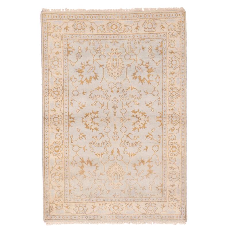 ECARPETGALLERY Hand-knotted Royal Oushak Light Blue Wool Rug - 4'1 x 6'0