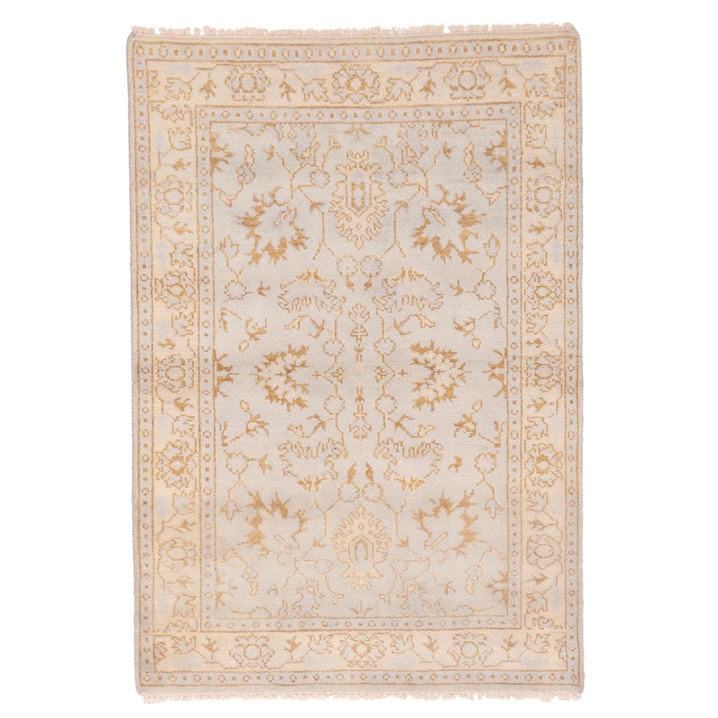 ECARPETGALLERY Hand-knotted Royal Oushak Light Blue Wool Rug - 4'1 x 6'0