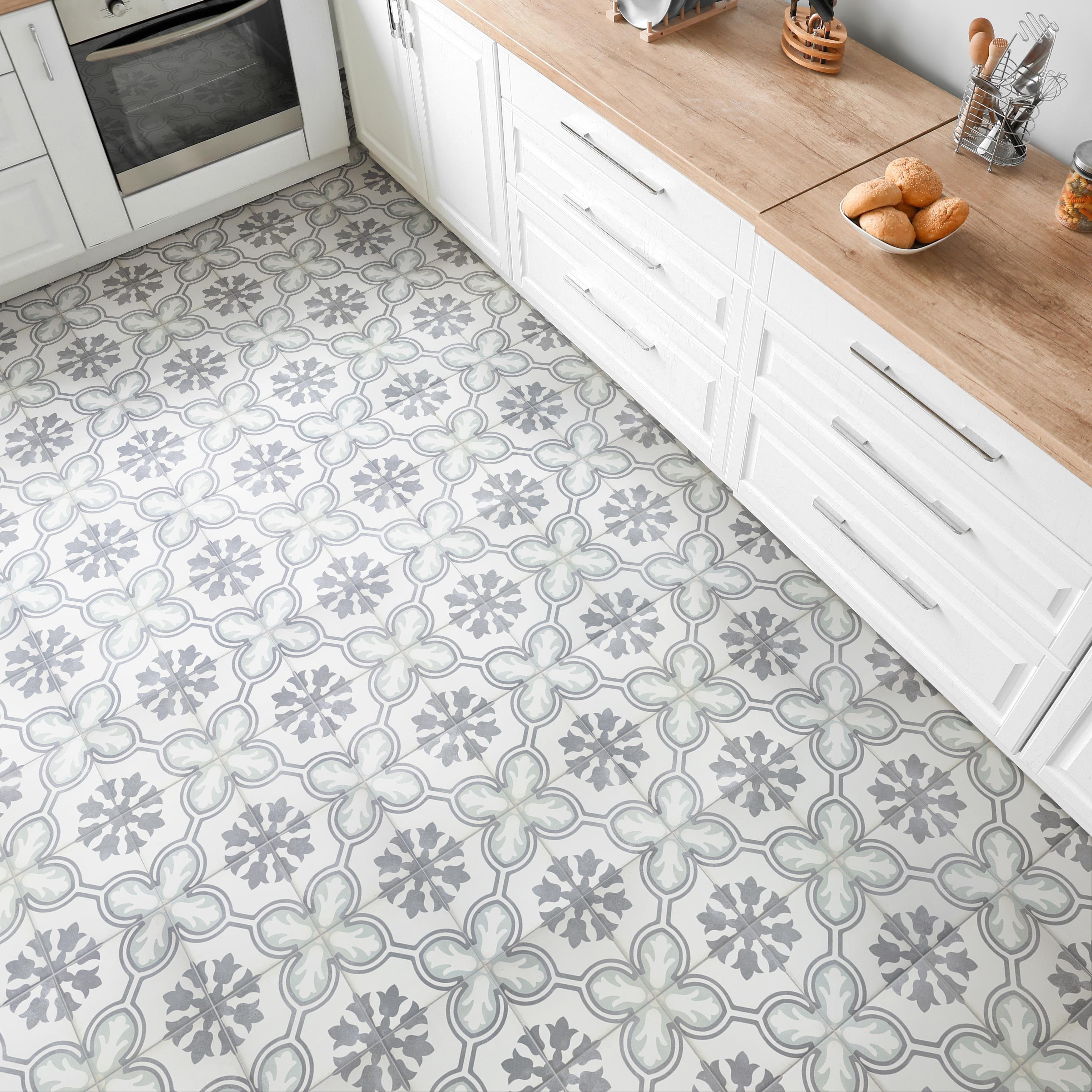 Merola Tile Amberely Orchid Mint 17-3/4" x 17-3/4" Porcelain Floor and Wall Tile