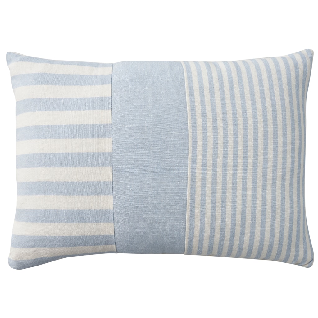 Mina Victory Lifestyle Cot Linen Blk Strps 14" x 20" Ocean Indoor Throw Pillow