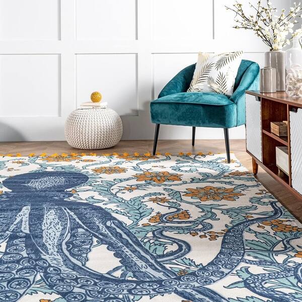 Nuloom Handmade By Thomas Paul Cotton Printed Octopus Area Rug On Sale Overstock 12819553