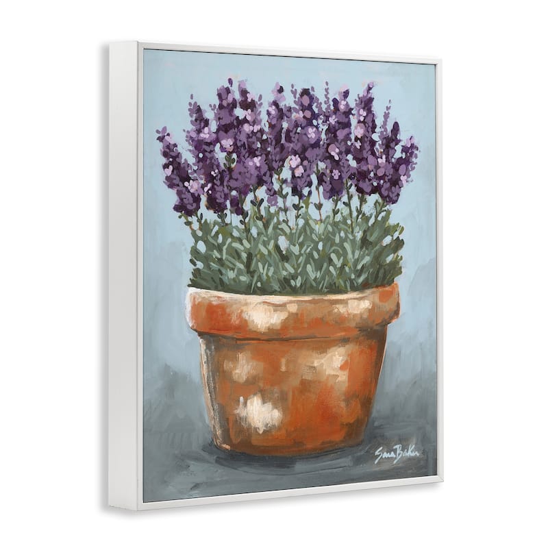 Stupell Potted Lavender Herbs Framed Giclee Art Design By Sara Baker