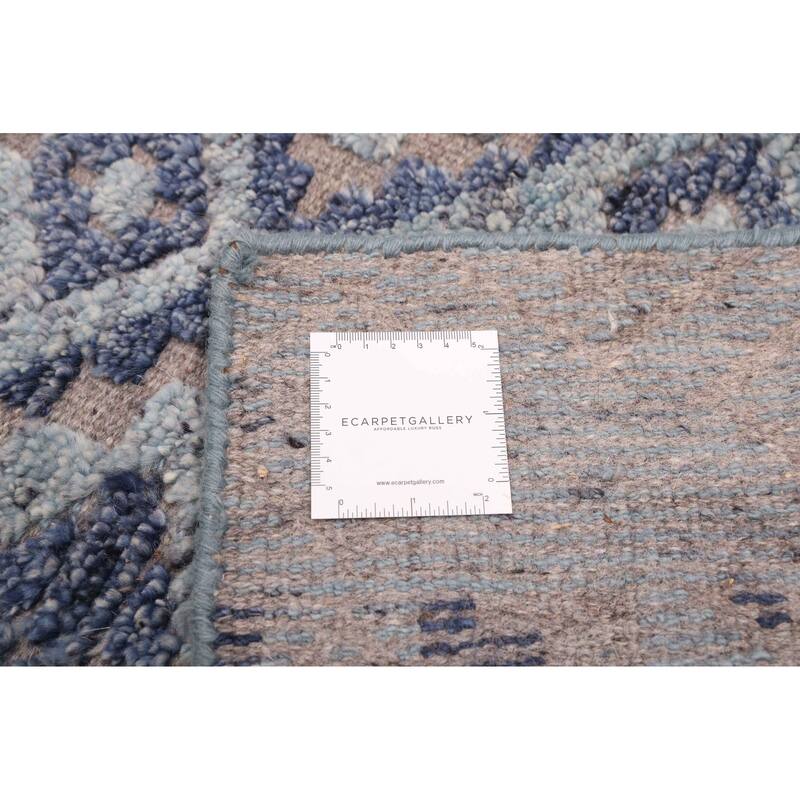 ECARPETGALLERY Hand-knotted Tangier Light Blue Wool Rug - 5'4 x 7'8