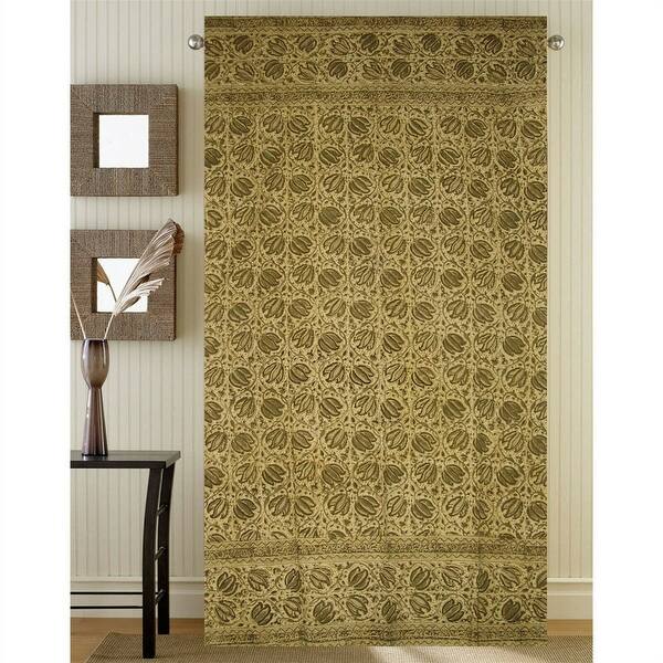 Shop Cotton Mandala Foral Block Print Veggie Dye Curtain Panel