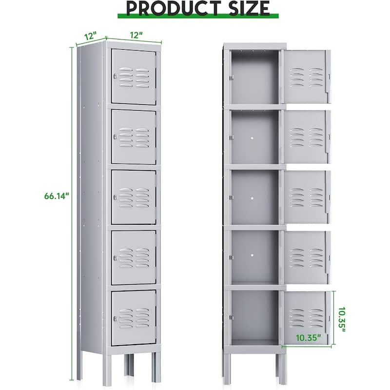 3 Door/5 Door Metal Lockers Storage Cabinet for School Office Gym Metal Storage