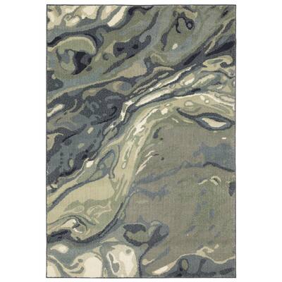 Marignane Blue/Green Abstract Area Rug