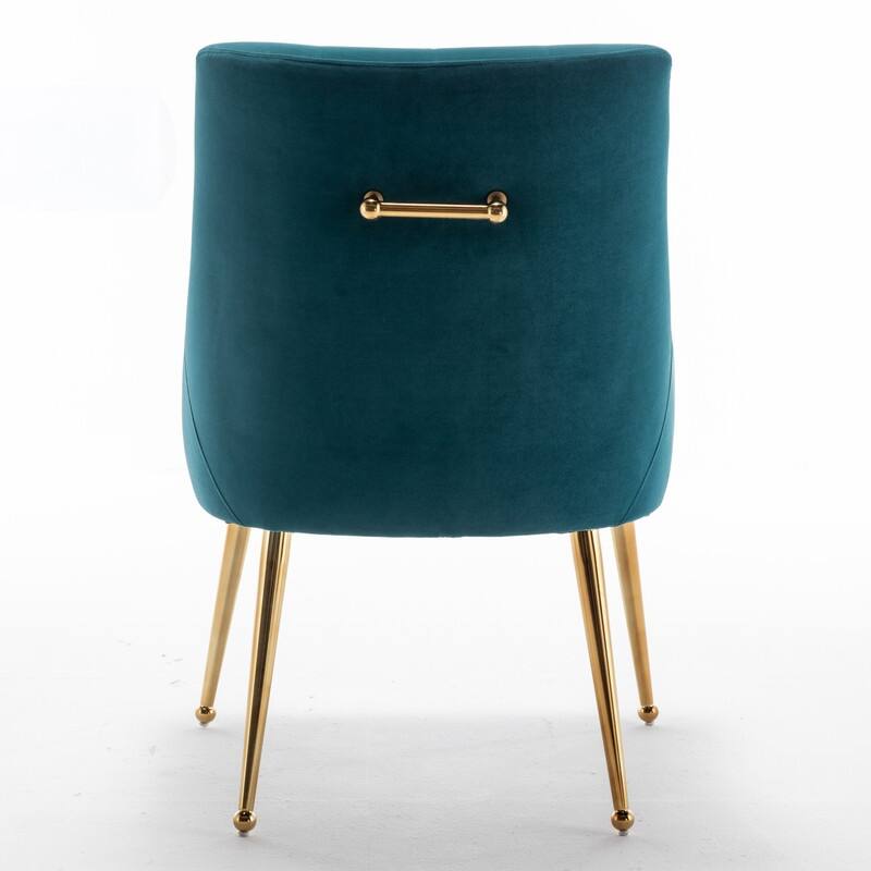 SEYNAR Modern Velvet Dining Chairs Set of 4, Upholstered Accent Chair Tufted Back Armless Chair with Back Pull