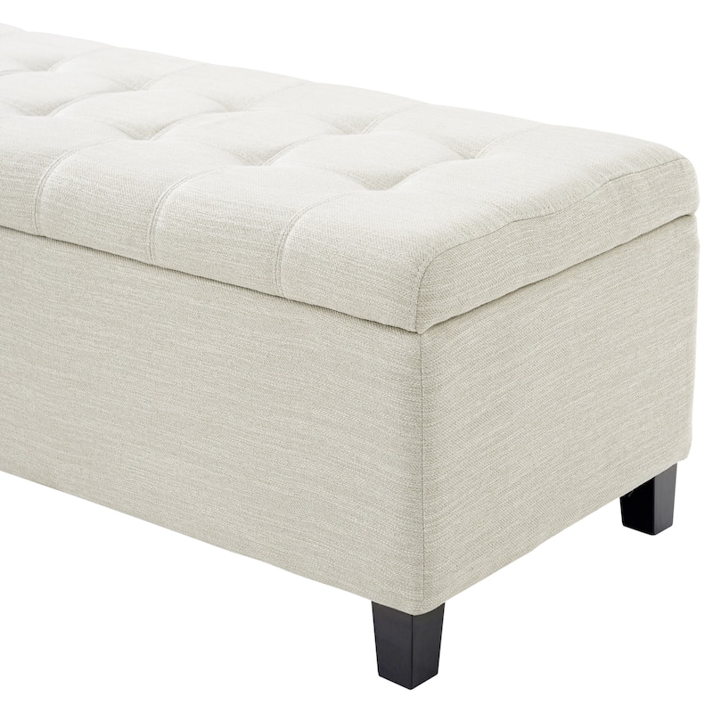 Mission Tufted Fabric Storage Ottoman Bench by Christopher Knight Home